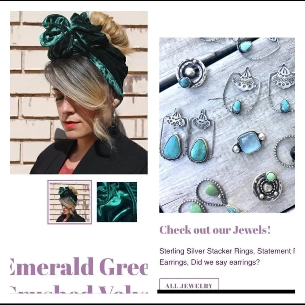 Head wraps and turquoise artisan jewelry